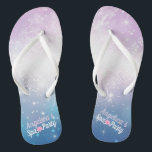 Purple and Blue with White Sparks| Pink Spa Flower Thongs<br><div class="desc">Purple and Blue with White Sparks| Pink Spa Flower Flip Flops</div>