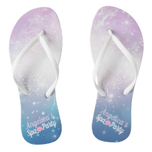 Purple and Blue with White Sparks  Pink Spa Flower Thongs