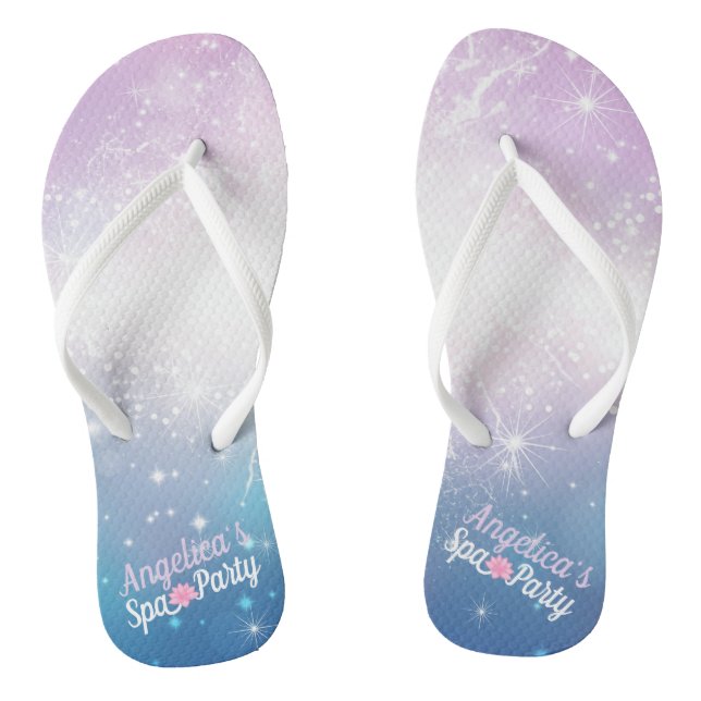 Purple and Blue with White Sparks| Pink Spa Flower Thongs (Footbed)