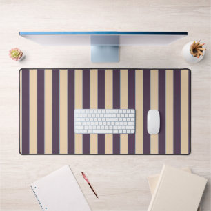 Purple and blush pink line stripes pattern desk mat