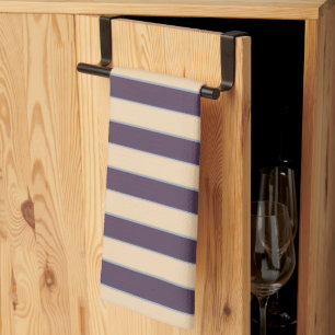Purple and blush pink line stripes pattern tea towel