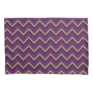 Purple and brown chevron zigzag pattern pillowcase
