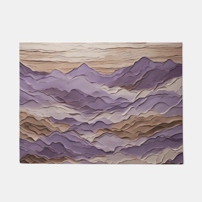 Purple and Brown Mystic Mountain Doormat (Front)