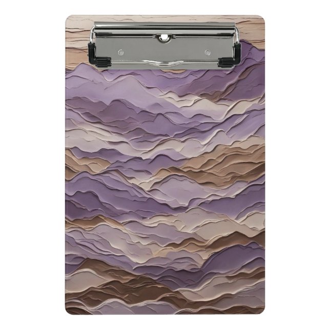 Purple and Brown Mystic Mountain Mini Clipboard (Front)