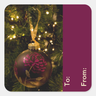 Purple and Burgundy Christmas Bauble Gift Tags