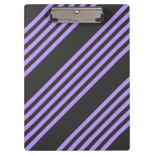 Purple and charcoal five stripe pattern clipboard