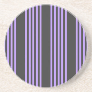 Purple and charcoal five stripe pattern coaster
