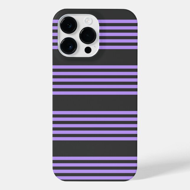 Purple and charcoal five stripe pattern iPhone case (Back)