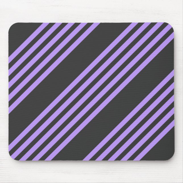 Purple and charcoal five stripe pattern mouse pad (Front)