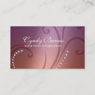Purple and Copper Shimmer and Crystals Business Card