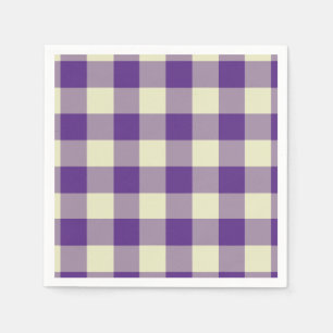 Purple and Cream Gingham Pattern Napkin