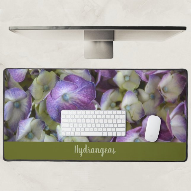 Purple and Cream Hydrangea Botanical Photographic Desk Mat (Creator Uploaded)