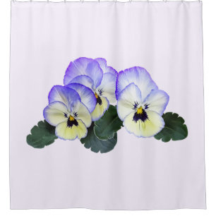 Purple and Cream Pansies Shower Curtain