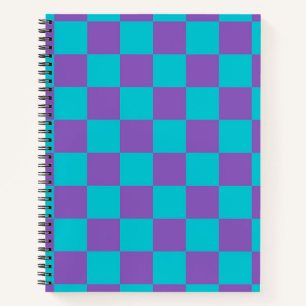 Purple and Cyan Checkerboard Notebook