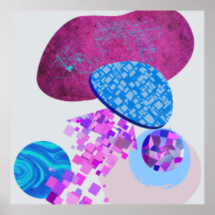 Purple And Cyan Modern Shapes Poster