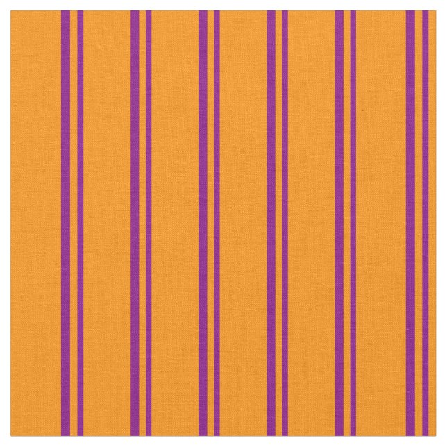 Purple and Dark Orange Coloured Stripes Fabric (Close Up)