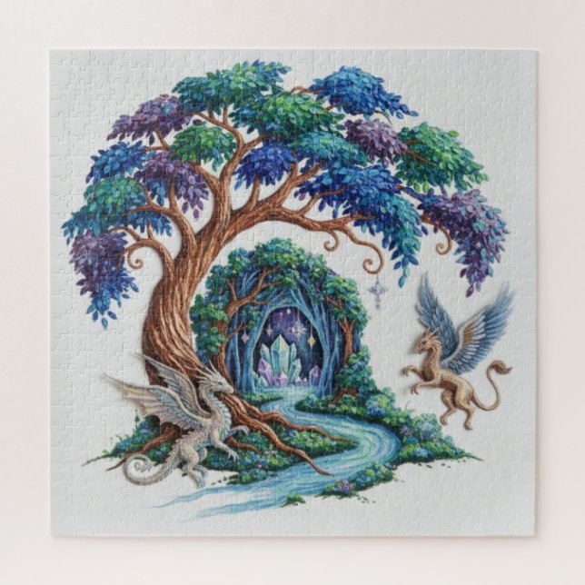 Purple and Emerald Sanctuary Jigsaw Puzzle (Vertical)