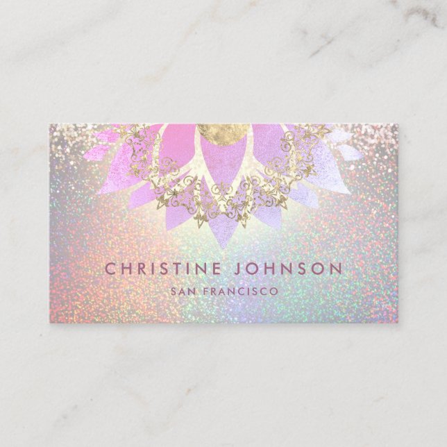 purple and faux gold effect design business card (Front)