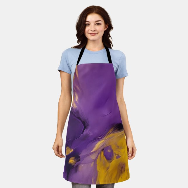 Purple and Gold Abstract Apron (Worn)