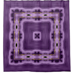 Purple and Gold Abstract Curtain