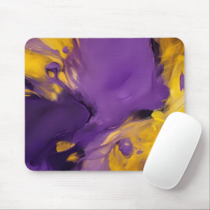 Purple and Gold Abstract Mouse Pad