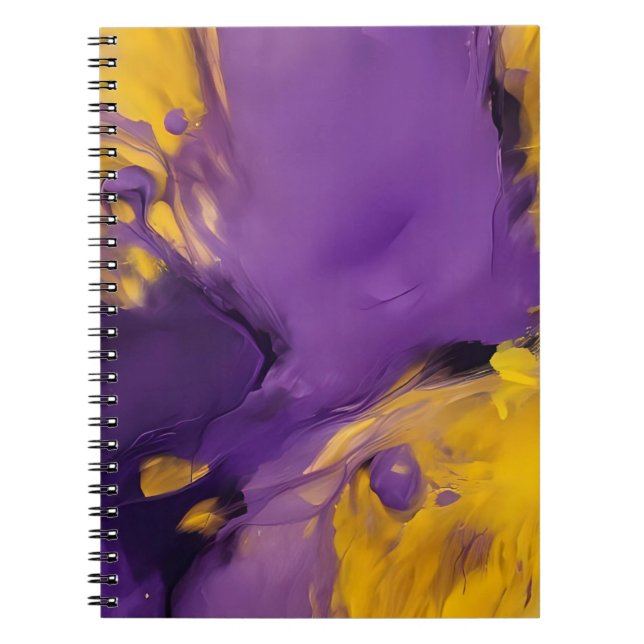 Purple and Gold Abstract Notebook (Front)