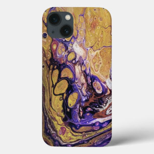 Purple and gold abstract paint  iPhone 13 case