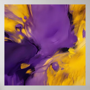 Purple and Gold Abstract Poster