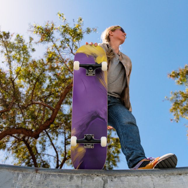 Purple and Gold Abstract Skateboard (Outdoor 1)