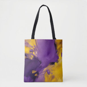 Purple and Gold Abstract Tote Bag