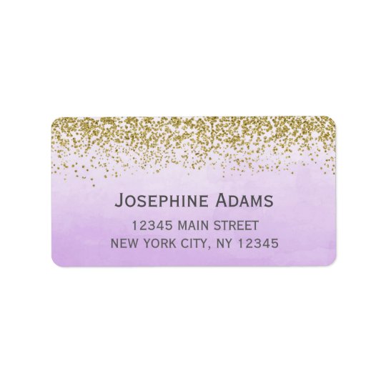 Purple and Gold Address Labels