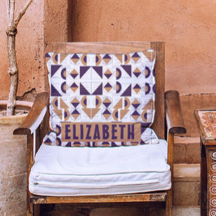 Purple and gold Aesthetic abstract Pattern Cushion