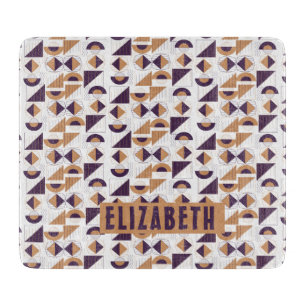 Purple and gold Aesthetic abstract Pattern Cutting Board