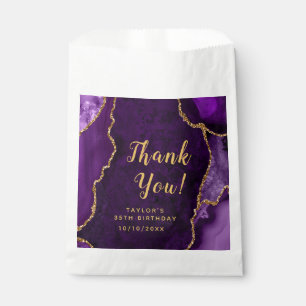 Purple and Gold Agate Birthday Thank You Favour Bag