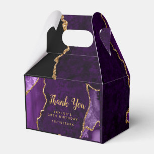 Purple and Gold Agate Birthday Thank You Favour Box