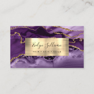 Purple and Gold Agate Business Card