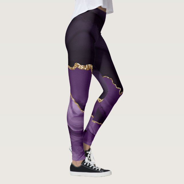 Purple and Gold Agate Leggings (Right)