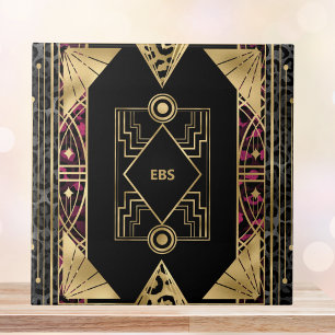 Purple and Gold Angular Art Deco Ceramic Tile