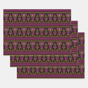 Purple and Gold Art Deco Wrapping Paper Sheet