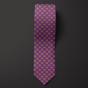 Purple and Gold Atom Pattern Tie