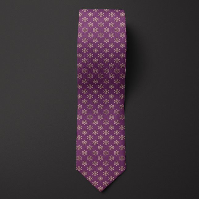 Purple and Gold Atom Pattern Tie (Creator Uploaded)