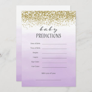 Purple and Gold Baby Prediction Card