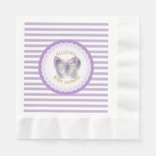 Purple and Gold Butterflies Luncheon Napkins