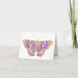 Purple and Gold Butterfly BLANK  Card