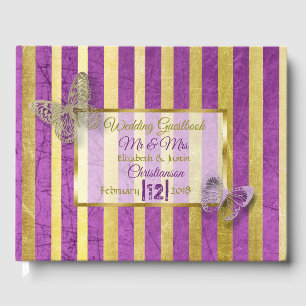 Purple and Gold Butterfly Wedding Book