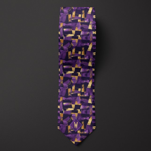 Purple and Gold Chalk Abstract Tie (Creator Uploaded)
