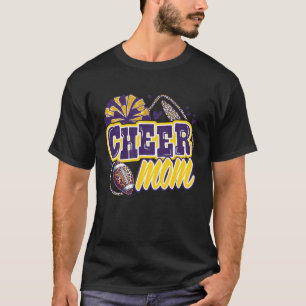 Purple and Gold Cheer Mum Team Game Day Football C T-Shirt