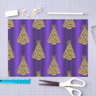 Purple and Gold Christmas Tissue Paper