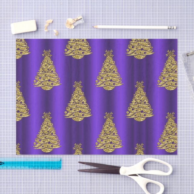 Purple and Gold Christmas  Tissue Paper (Craft)