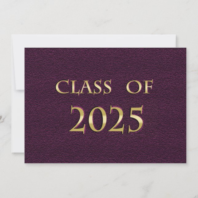 Purple and Gold Class of 2025 Card (Front)